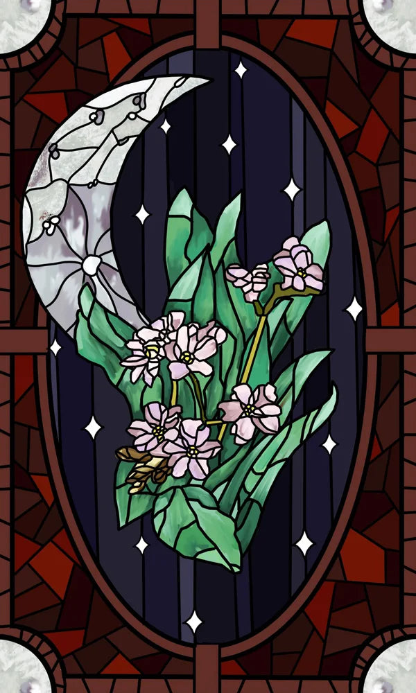 Customized Size No Glue Static Cling Frosted Stained Glass Window Films for Bathroom Door Home Decor Print Mosaic Night Moon