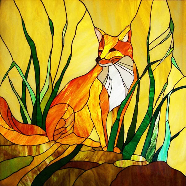 Custom Size Stained Glass Window Film Frosted Films, Animal Dog Cat Tiger Birds Static Cling,Window Covering for Home Office