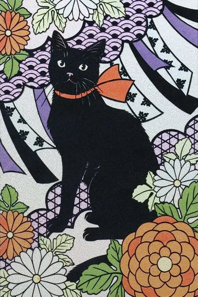 Customized Stained Glass Film Window Films Static Cling Frosted Sticker Japanese-Style Home Decor Cat  Cherry Blossom Poster