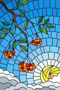 Custom Size Stained Glass Window Film Fruit Pattern Grape Mango Watermelon For Rectangular Shape Glass Office Door Home Decor