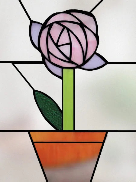 Window Film Stained Glass Films Frosted Static Cling Light-transparent Opaque Privacy Glass Sticker Home Decor Rose Flowers