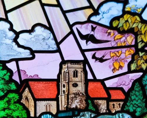 Glass Films Window Sticker Static Cling Frosted Home Decor Private Tint-Film For Door Window Cabinet Wardrobe Village Mountain