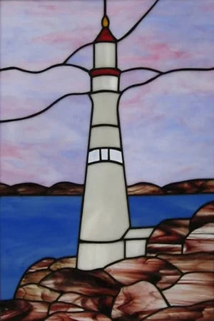 Custom size Stained Glass Films,Privacy Static Cling,Print Castle Lighthouse Sailboat Door Sticker,Office Home Decor