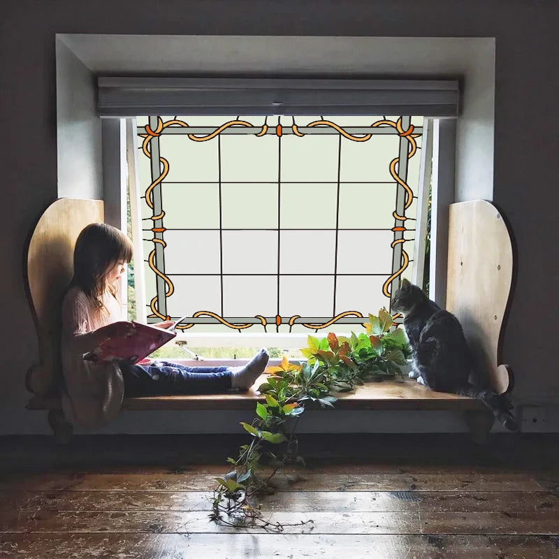 Window Film Frosted Stained Glass Films,Customized Church Design Static Cling Sticker,Home Decor Foil Window Treatment