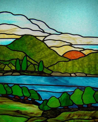 Window Film Frosted Stained Glass Films Customized Art Tree Retrom Static Cling Sticker,Home Decor Window Treatment