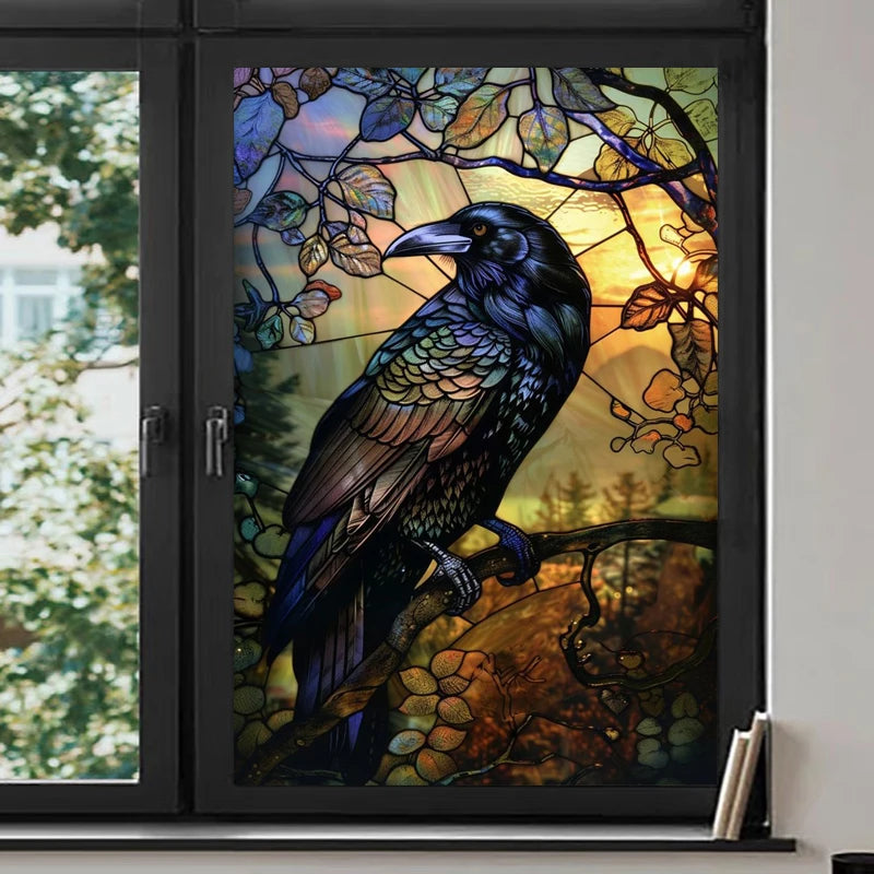 Customized Stained Glass Film Window Films,Static Cling Frosted Privacy Bird Eagle,Bathroom Kitchen Door Sticker