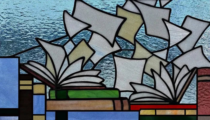 Custom Size 3D Matte Window Film, Stained Glass Decor, UV Window Sticker, Privacy Frosted Static Cling, Book Pattern for Glass