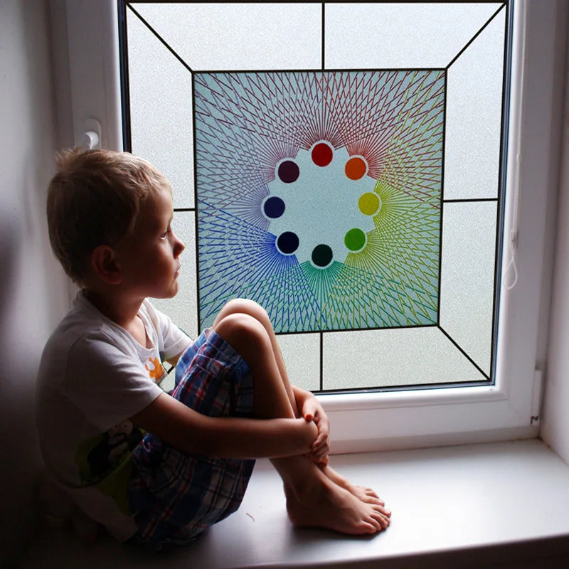 Window Film Frosted Stained Glass Films,Customized Church Design Static Cling Sticker,Home Decor Foil Window Treatment