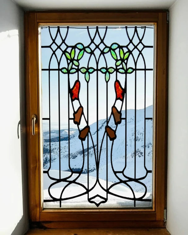 Frosted Stained Glass  Film, 3D Matte,Grid, Transparent,Static Cling,Privacy, Door Sticker,Customized for Office, Home Decor