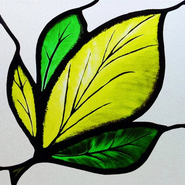 Frosted Stained Glass Window Film, Leaf Tree Static Cling Sticker,Home Decor Foil Treatment, Customized Art Design