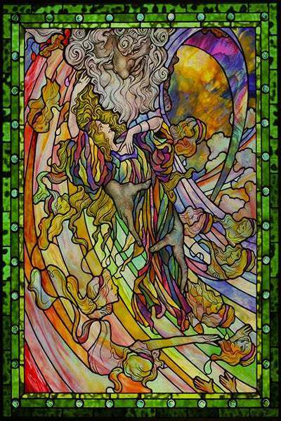 Stained Glass Window Films,Static Cling, Customized Retro Vintage Sticker,Frosted,Privacy, Easy to install