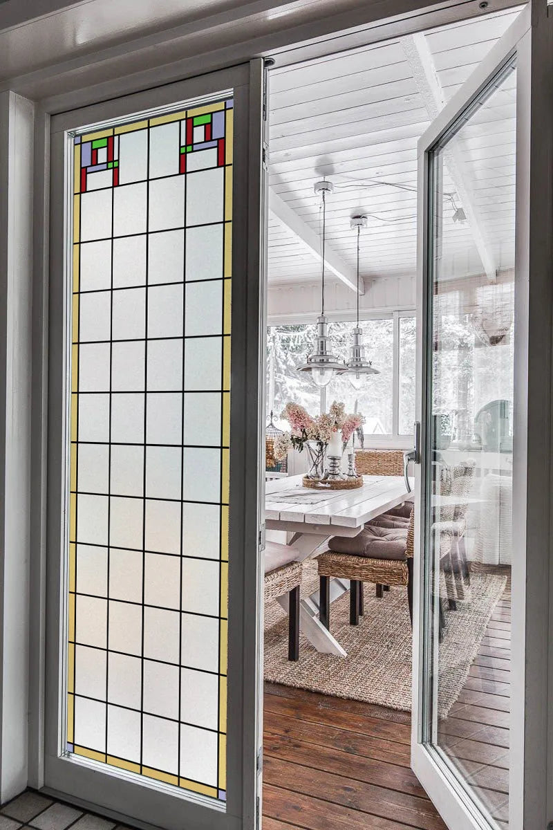 Stained Glass Window Film Transparent/Frosted Glass Sticker Static Cling Prairie Scottish for thin long Glass Door Anticollision