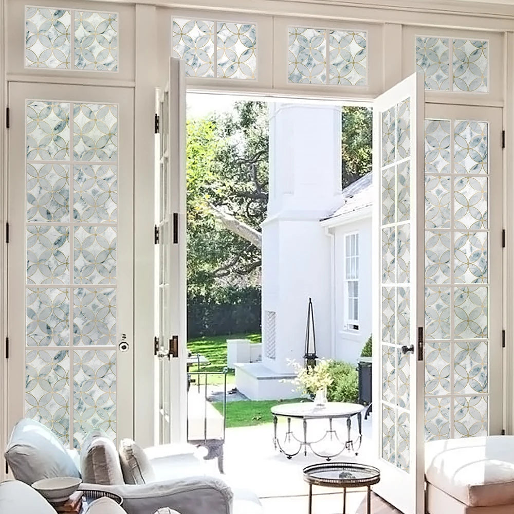 Opaque Frosted Glass Window Film Privacy Glass Stickers Modern Geometric Art Window Decoration for Home Decor Static Cling 2020