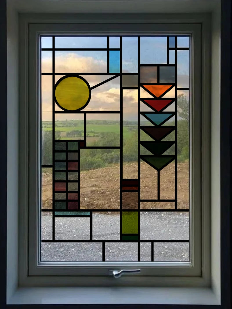 Frosted Stained Glass Window Film, 3D Matte, Transparent,Static Cling,Privacy, Door Sticker,Customized for Office, Home Decor