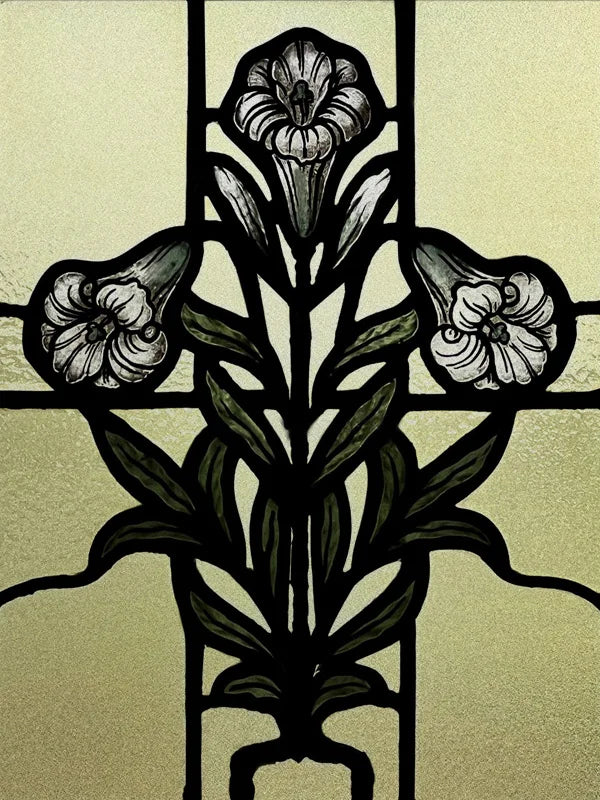 Custom Frosted Stained Glass Window Film,PVC Static Cling Films,Cross Church Decor Foil Stickers