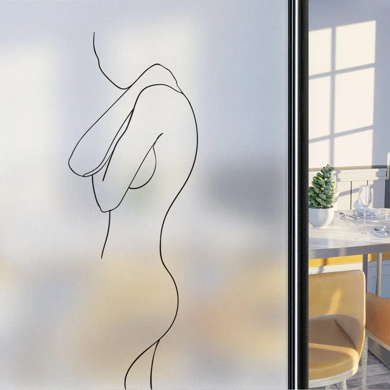 Custom Size Window Glass Films Window Film Static Cling Art Pictures Beauty Women Nude Girl Shower Nordic Obscure Stickers