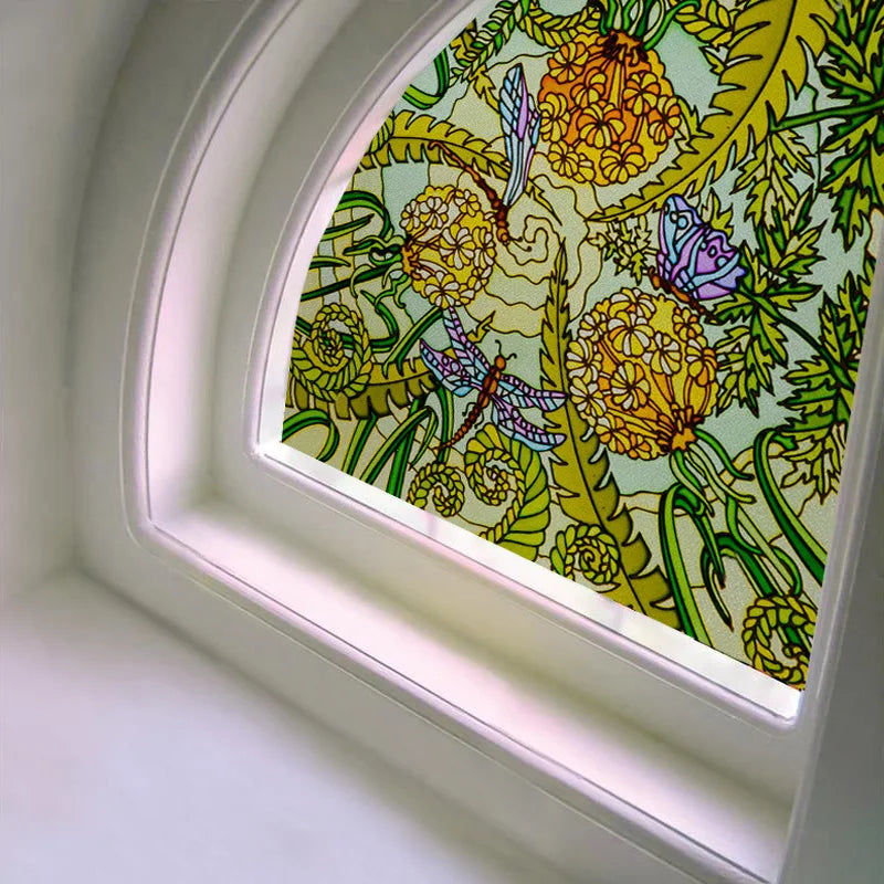 Window Film Frosted Stained Glass Films Static Cling Privacy Films Door Sticker Butterfly Kitchen Office Home Decor Customized