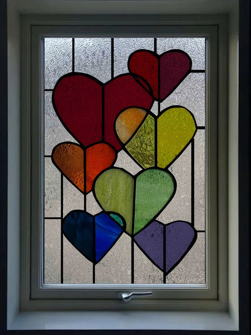 Frosted Stained Glass Window Film, 3D Matte, Transparent,Static Cling,Privacy, Door Sticker,Customized for Office, Home Decor