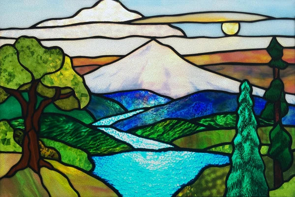 Window Film Stained Glass Stickers,Custom size Static Cling Frosted,Flower Bird Tree Print For Transom Window Glass Home Decor