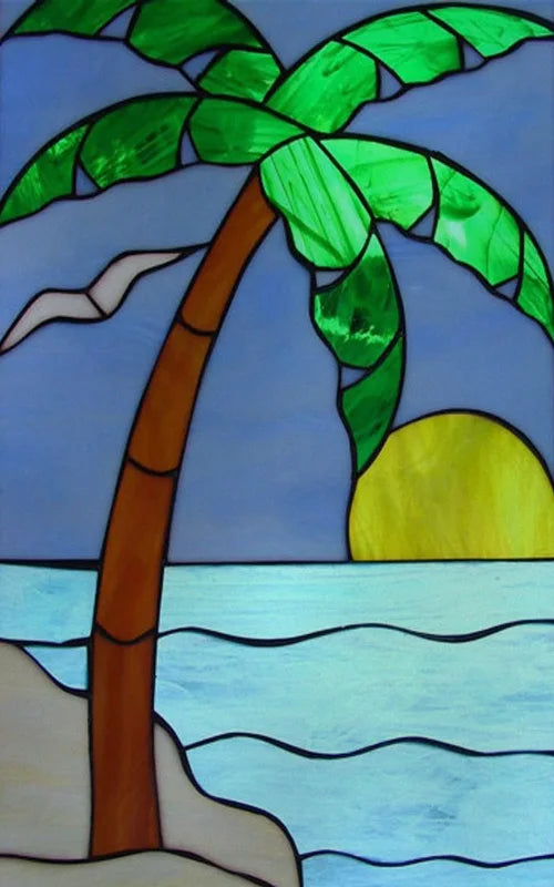 Custom Size Stained Glass Stickers,Static Cling,Frosted Privacy Print, Tree,Rivers for Window, Door, Home Decor