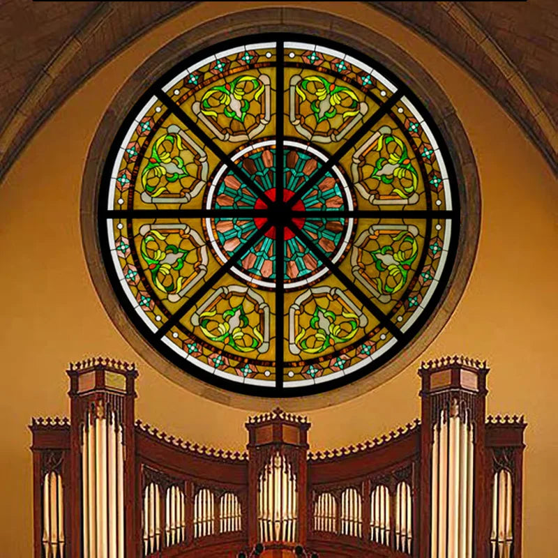 Stained Glass Window Film, Square Window Sticker, Privacy Frosted Static Cling, Home Decal, Door, Office, Custom Size