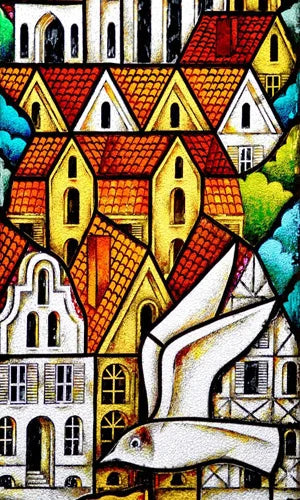 Customized Size No Glue Static Cling Frosted Stained Glass Window Films for Bathroom Door Home Decor Print Mosaic Night Moon