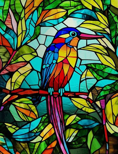 Custom Size Window Stained Glass Films,Bird,Peacock, Static Cling Stickers For Bathroom Bedroom Door Office Home Decor