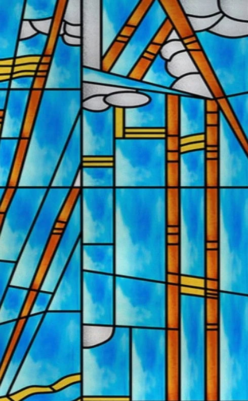 Frosted Stained Glass Window Film, Customized Privacy, Static Cling,Arts and Crafts, Prairie, Art ,Office, Home Decor