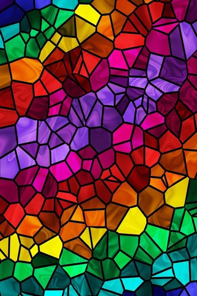 Frosted Stained Glass Window Film, Opaque  Privacy Static Cling , Home-Decor, Sun Catcher Rainbow Color, Window Covering