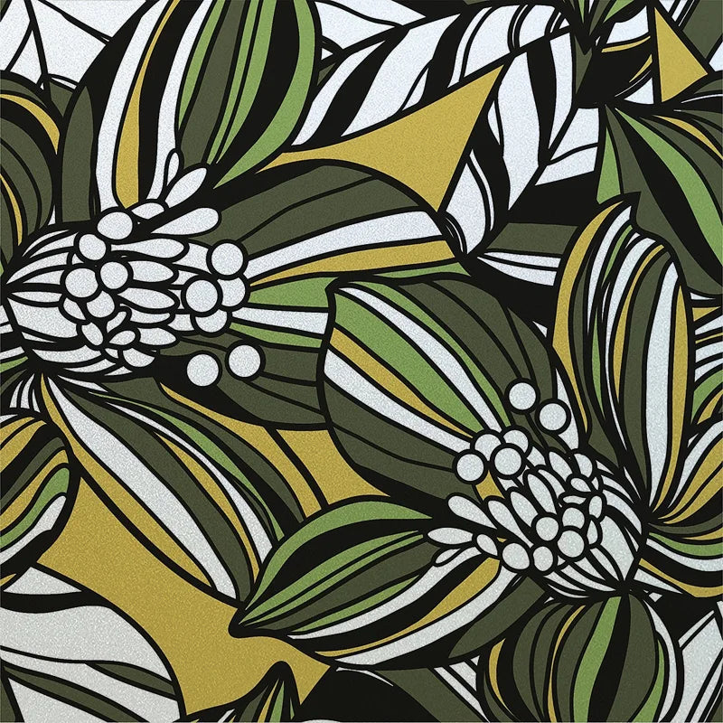 Window Film Frosted Stained Glass Films Customized Art Deco Design Leaves Static Cling Sticker,Home Decor Foil Window Treatment