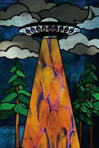 Custom Size Stained Glass Window Film, Retro Painted Frosted Static Cling, Vintage Glass Films Sticker, Lighthouse Sailboat