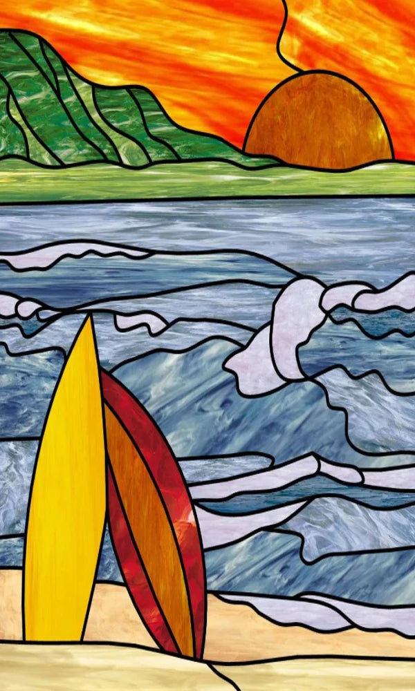 Customized Size No Glue Static Cling Frosted Stained Glass Window Films for Bathroom Door Home Decor Print Mosaic Night Moon