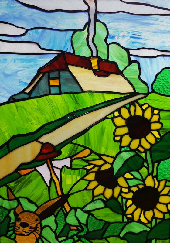 Stained Glass Wndow Film Frosted Glass Sticker Forest Custom Size Castle Cartoon For Kids Room Door Poster Home Decor