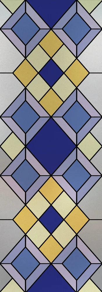 Custom Size Stained Glass Window Film Frosted Privacy Static Cling Geometric Pattern Stickers Shower Kitchen Office Home Decor