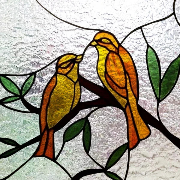 Custom size 3D Matte Window Film Stained Glass Decorative Uv Window Sticker Privacy Frosted Static Cling for Glass,Birds