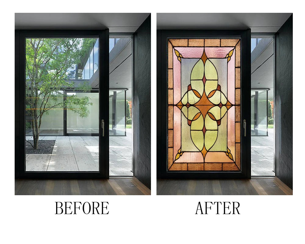 Window Films Stained Glass Films Static Cling Frosted Opaque Church Home Decor Door Sticker Window Treatment Privacy Custom Size