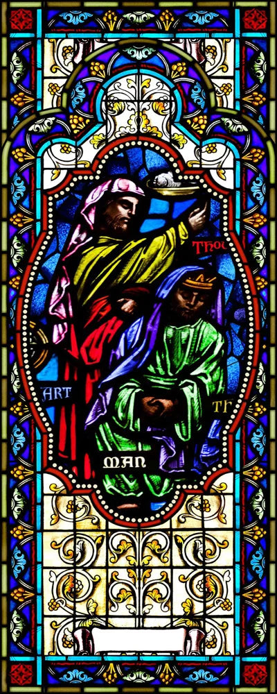 Religious Stained Glass Films,Frosted Window Sticker,Christ Gothic Styles Painting, Church Prayer Room, House of Worship Home