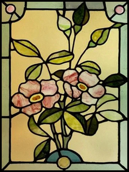 Frosted Stained Glass Window Film, Customized Art Design, Flower Rose, Static Cling Sticker,Home Decor Foil, Treatment