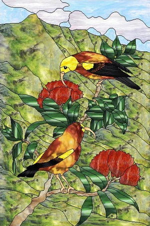 Frosted Stained Glass Window Film, Customized Tiffany Trees, Static Cling Sticker,Bathroom Door, Kitchen, Office, Home Decor