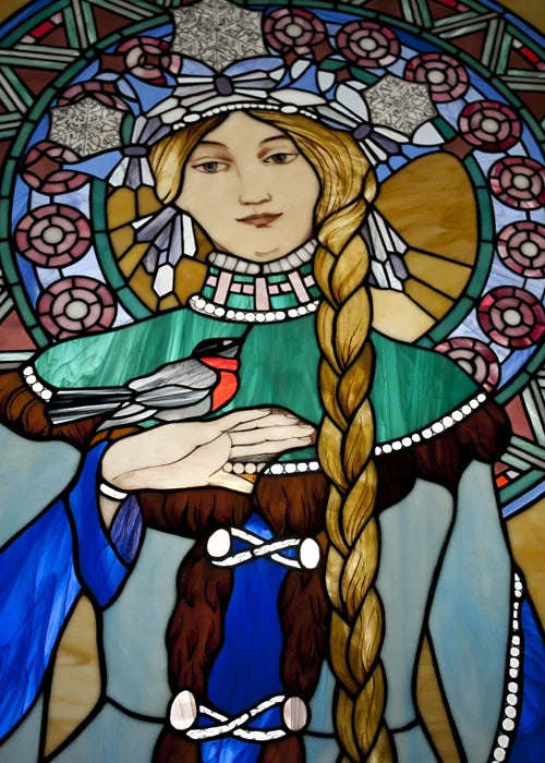 Custom Size Window Stained Glass Films,Mermaid,Flower, Fairy,People Painting Stickers for Bathroom, Door, Office, Home Decor