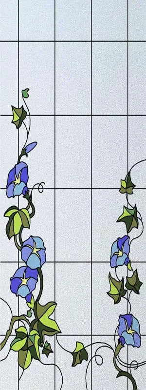 Custom size Stained Glass Films,Flower, Fruit,Tree,Leaf,Bird,Fish Painting Stickers For Bathroom Bedroom Door Office Home Decor