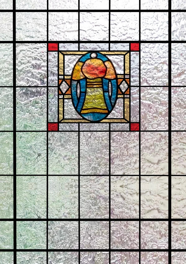 Frosted Stained Glass  Film, 3D Matte,Grid, Transparent,Static Cling,Privacy, Door Sticker,Customized for Office, Home Decor