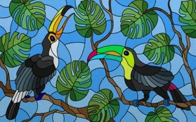 Custom Size Glass Window Film Static Cling Frosted Glass Films Stickers For Bathroom Kitchen Door Birds Heron Parrot Owl