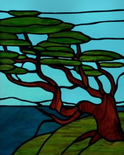 Window Film Frosted Stained Glass Films Customized Art Tree Retrom Static Cling Sticker,Home Decor Window Treatment