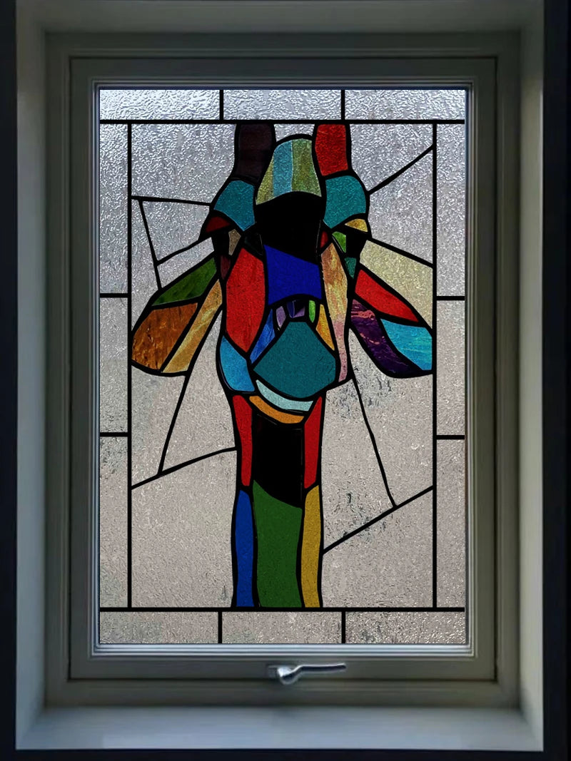 Frosted Stained Glass Window Film, 3D Matte, Transparent,Static Cling,Privacy, Door Sticker,Customized for Office, Home Decor
