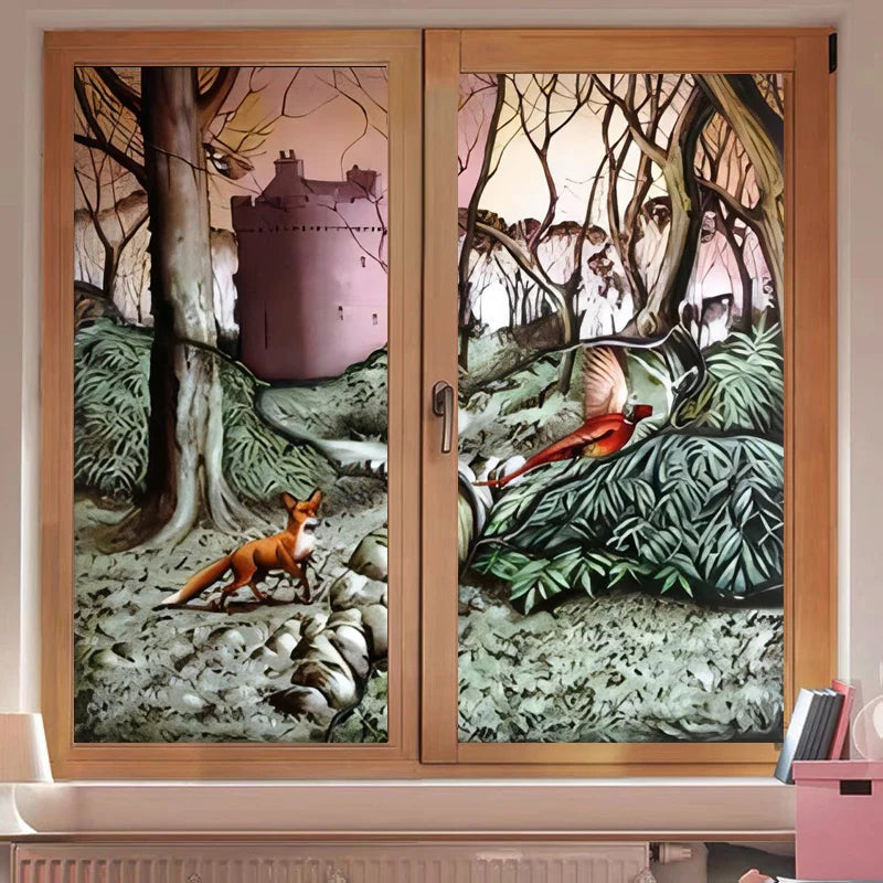 Stained Glass Window Film Frosted Glass Sticker,Custom made to fit any Window Size or Shape,Kitchen Bathroom Door Home Decor