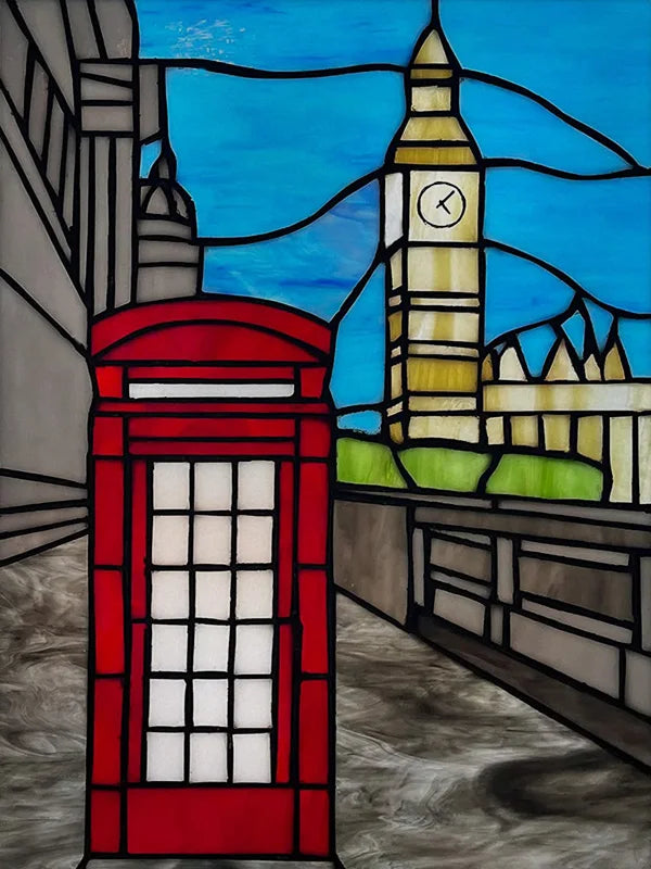 Custom Size Stained Glass Films,Privacy Static Cling,Print Castle, Lighthouse Tower, Sailboat Door Sticker,Office, Home Decor