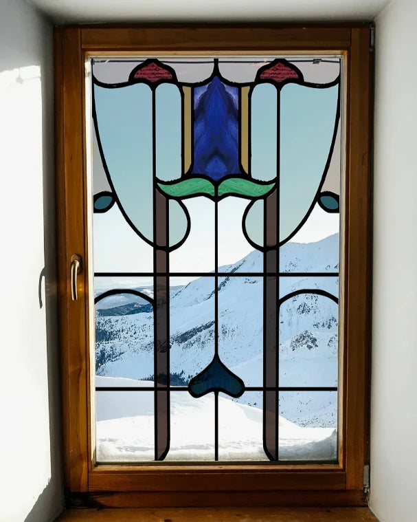 Frosted Stained Glass  Film, 3D Matte,Grid, Transparent,Static Cling,Privacy, Door Sticker,Customized for Office, Home Decor