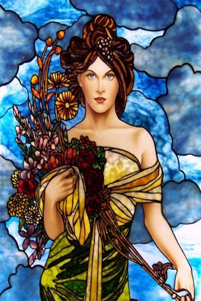 Custom Size Stained Glass Window Film, Church Sticker, Girl Angel Painting, Kitchen, Bathroom, Bedroom, Door, Home Decor