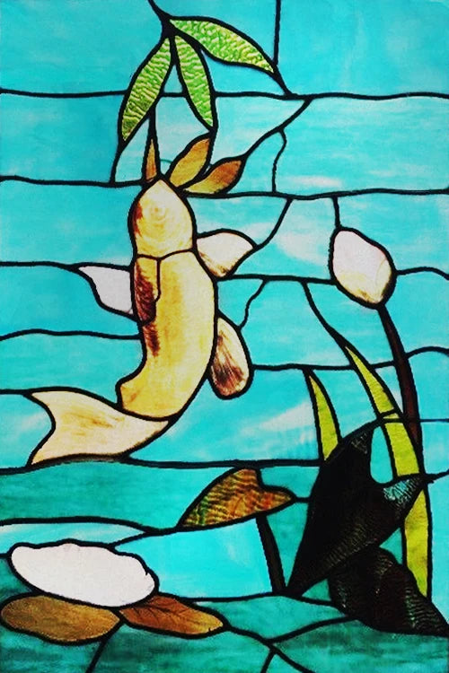 Custom Size Window Stained Glass Films,Fish,Sea World Stickers For Bathroom Bedroom Door Office Home Decor